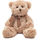 Bearington Lil' Bensen Stuffed Teddy Bear for Babies - 10" Soft Stuffed Bears Plush Toy with Classic Design - Adorable Cuddly Brown Bear Gift for Baby Showers, Boys, Girls, and Animal Lovers