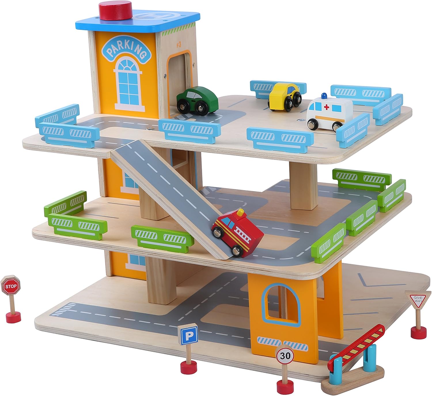 Garage En Bois, Parking a Voitures Avec Étage Et Ascenseur Jeux Parking