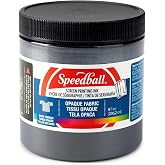 Speedball 004800 Opaque Fabric Screen Printing Ink, 8 fl. oz., Black Pearl