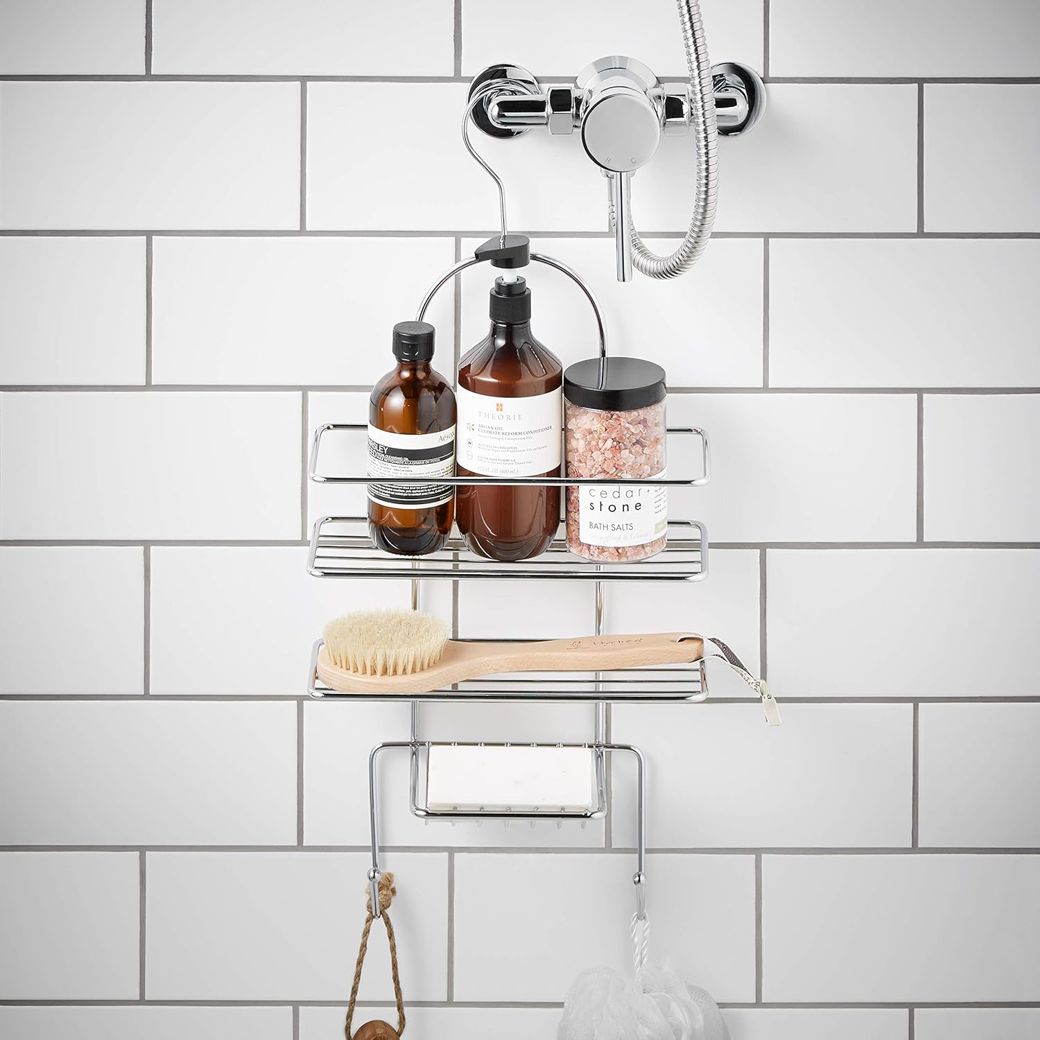 simplywire 3 Tier Hanging Shower Caddy Basket Bathroom Organiser