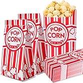 VOISEN Paper Popcorn Bags,100 Pack 1oz Popcorn Bags Individual Servings, Popcorn Bag Bulk for Popcorn Machine,Movie Nights Po