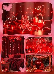 Valentine's Day String Lights with 100 Clear Bulbs