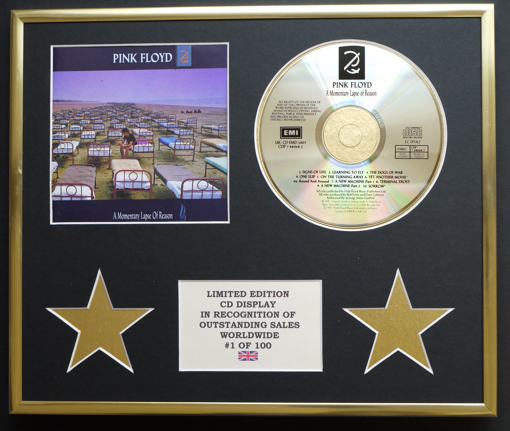PINK FLOYD/CD DISPLAY/LIMITED EDITION/COA/A MOMENTARY LAPSE OF REASON