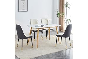 UELKS Kitchen Table Chairs Set of 4,Small Dining Table Set for 4, Sintered Stone Kitchen Table Top and Modern Chairs Set of 4 for Kitchen Dining Room, Small Space