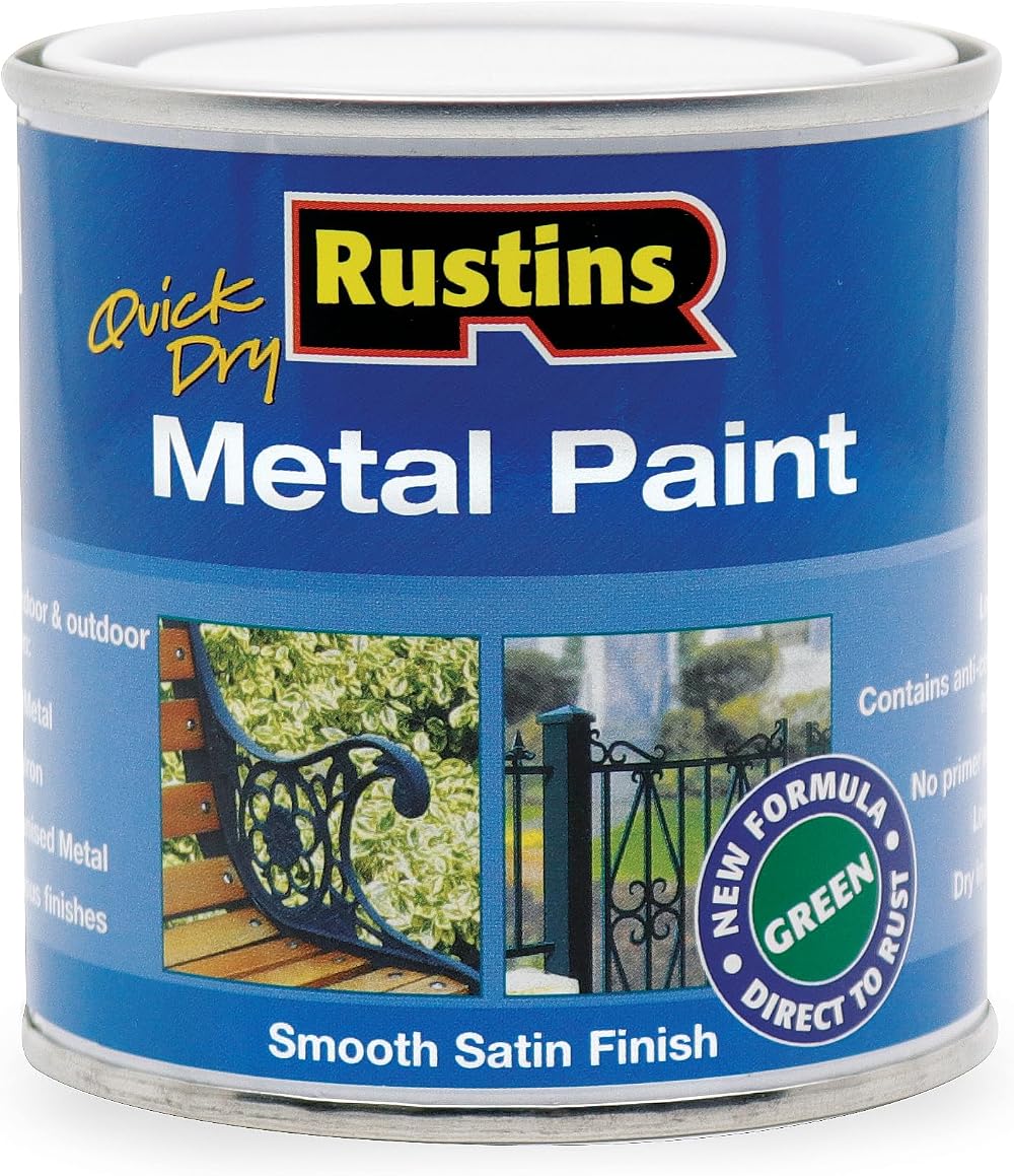 Rustins Metal Paint Green 250ml Durable Weather-Resistant Quick Dry