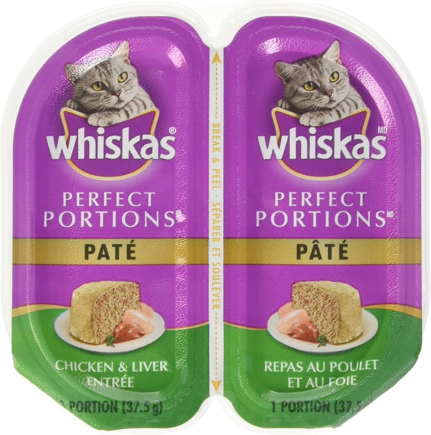 Whiskas Perfect Portions Food Trays for Cats Chicken & Liver 75g
