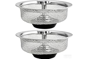 2 Pcs Universal Kitchen Sink Strainer, Stainless Steel Mesh Drain Filter for Bathroom & Bathtub, High-Efficiency Anti-Cloggin