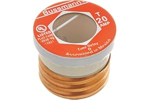 Bussmann T-20 20 Amp Type T Time-Delay Dual-Element Edison Base Plug Fuse, 125V UL Listed, pack of 4