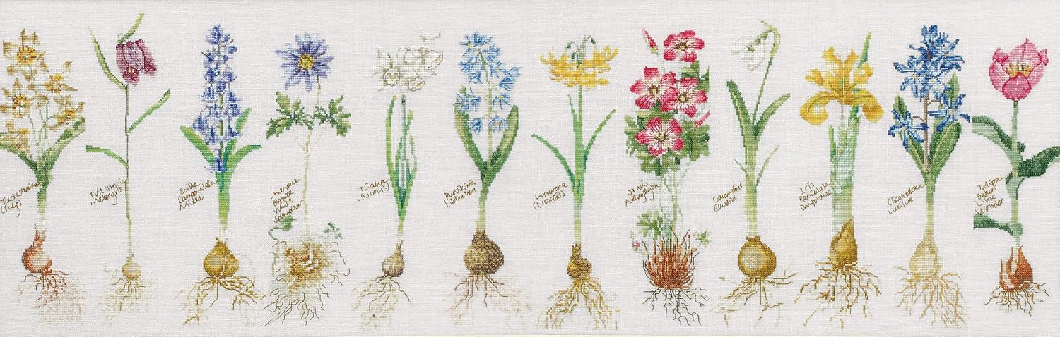 Thea Gouverneur, Counted Cross Stitch Kit, Bulbs, Aida, 16 Count, Embroidery Kit for Adults