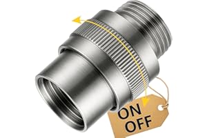 G-Promise All Metal Shower Head Shut Off Valve, G1/2" Shower Flow Control Valve for Handheld or Bidet Sprayer (Brushed Nickel)