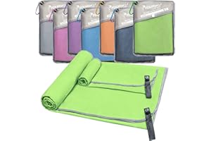 SYOURSELF 2 Pack Microfiber Camping Towel, Quick Dry Towel, Soft Absorbent Compact Travel Gym Workout Sweat Towel for Beach Yoga Swim Travel Camping Hiking Backpack Essentials (XL:72"x32"+12"x24")