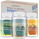 Spike Support Trio | Liposomal Nattokinase 8000 FU 500mg, Bromelain 1150 mg & Fermented Curcumin 1800 mg | High Potency, Enhanced Absorption Formula | for Immune, Heart & Circulatory| 60 Servings