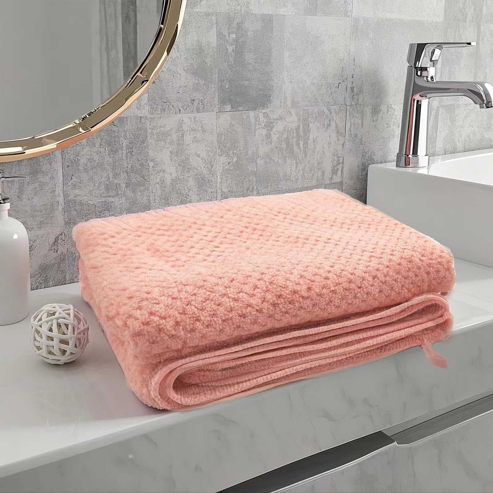 Photo 1 of 1 Pack Bath Towel Large,27 x 54 Inches,Microfiber Soft Highly Absorbent Lightweight and Quick Drying Shower Towels for Body, Sport,Beach,Bathroom, Pink