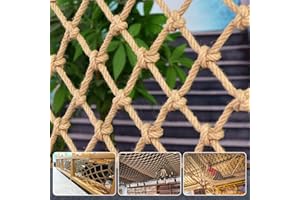 Tongmo Climbing Cargo Net, 3.3' X 13' Hemp Rope Climbing Net,Kids Safety Net Rope, Stairs Balcony Railings Garden Playground Protection, Kids Playground Play Safety Net, Indoor and Outdoor Decor Net