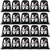 Sinmoe 20 Pcs Football Drawstring Bags Football Backpack Gift Sport Goody Drawstring Goodie Favor Bags(10 x 12 Inch)