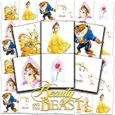Beauty and the Beast Tattoos Party Favors Bundle - 72 Perforated Individual 2" x 2" Princess Belle Temporary Tattoos for Kids Boys Girls | Beauty and the Beast Party Supplies