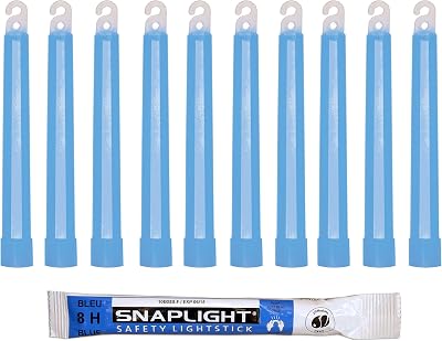 Cyalume SnapLight Blue Glow Sticks 6 Inch Industrial 8 Hour 10 Pack