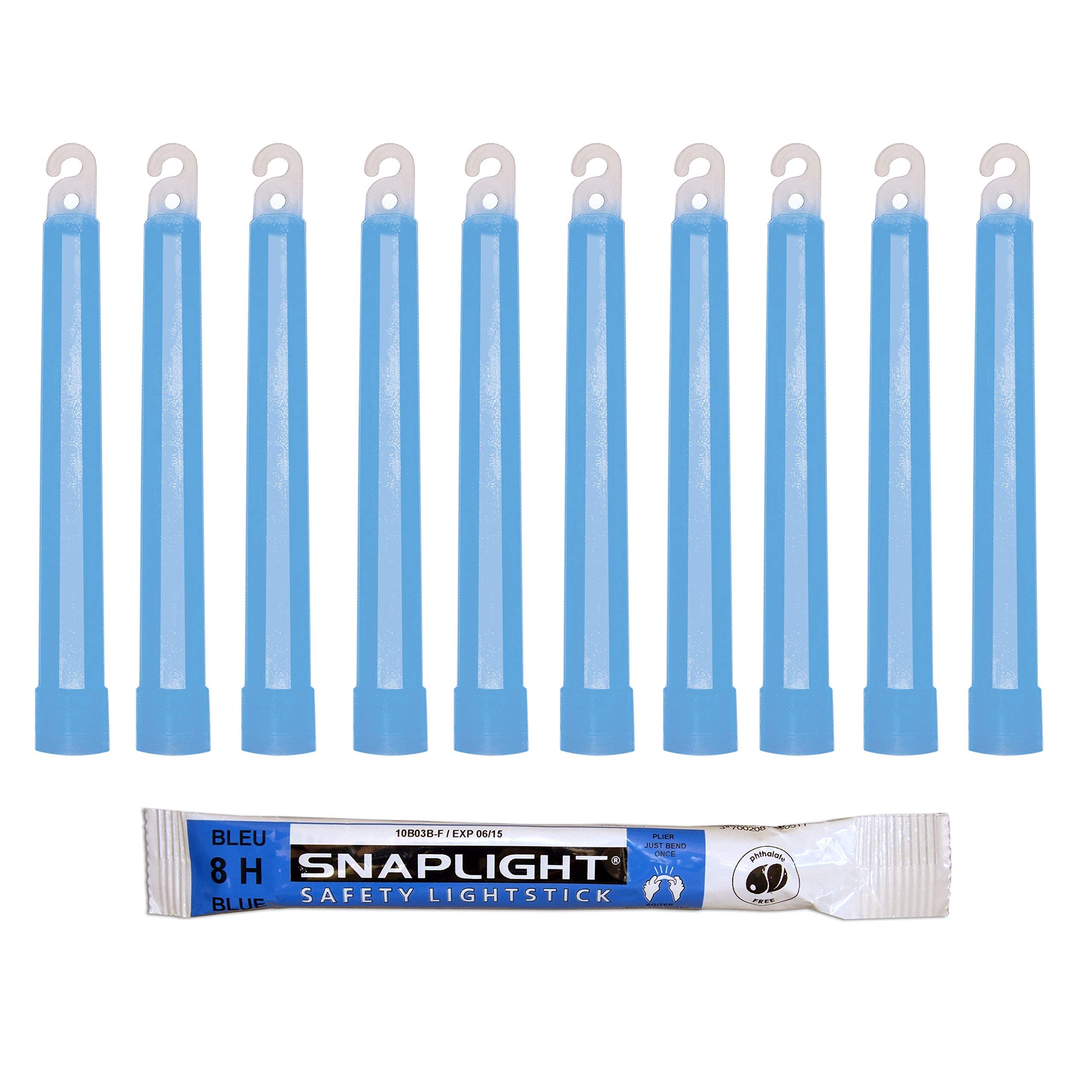 Cyalume Technologies SnapLight Blue Glow Sticks – 6 Inch Industrial Grade, Ultra Bright Light Sticks with 8 Hour Duration (Pack of 10)