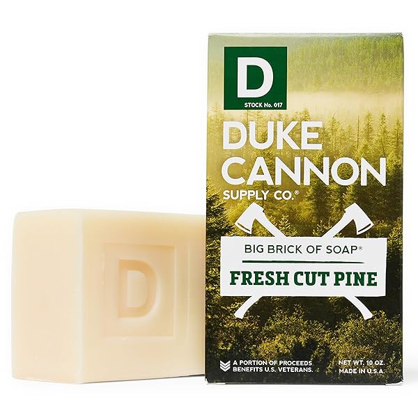 DUKE CANNON SUPPLY CO. – GREAT AMERICAN FRONTIER MEN’S BIG BRICK OF SOAP, FRESH CUT PINE (10 OZ) SUPERIOR GRADE SOAP BAR WITH UNIQUE, OUTDOOR, MASCULINE SCENTS – FRESH CUT PINE, MODERN INVIGORATING