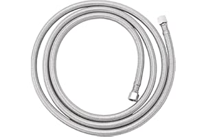 HANSENGROYI Refrigerator Water Line, 6 FT Flexible Stainless Braided Water Line for Refrigerator, PEX Inner Tube Refrigerator Water Line, Ice Maker Supply Line with 1/4" Fittings (6 FT)
