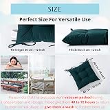 HAMO Outdoor Garden Chair Cushions Set of 4, 40x40 cm, Dark Green view 5