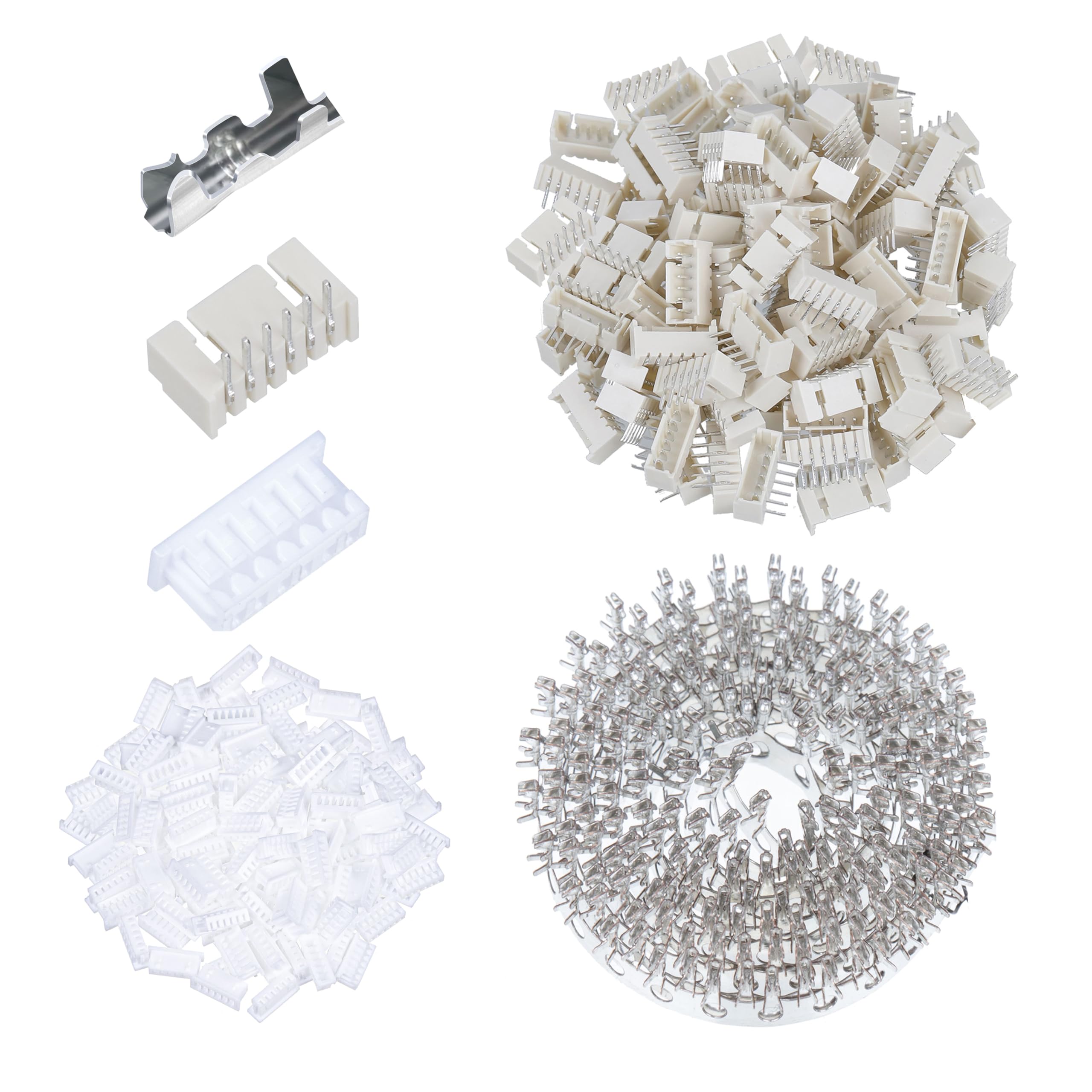 CQRobot 100 Sets/800 Pieces 1.25mm Pitch 6-Pin Electronic Wire-to-Board Connector Adapter Cable Assembly SMD Male Plugs, Female Sockets Housing and Crimp Terminal Kit Compatible with Molex Picoblade.