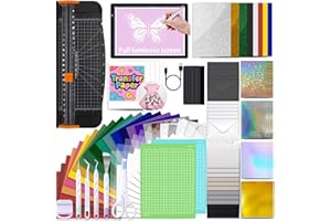 Convend The All-in-One Accessories and Supplies Bundle for Xtra-103Pcs Starter Kit with Weeding Tools, HTVs, Permanent Vinyl, Transfer Paper, LED Light Pad, Paper Cutter for Crafting Projects