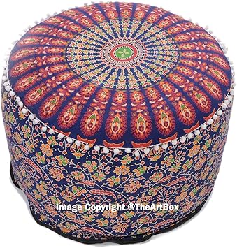 The Art Box Indian Peacock Mandala Ottomane Wohnzimmermöbel Ottomane