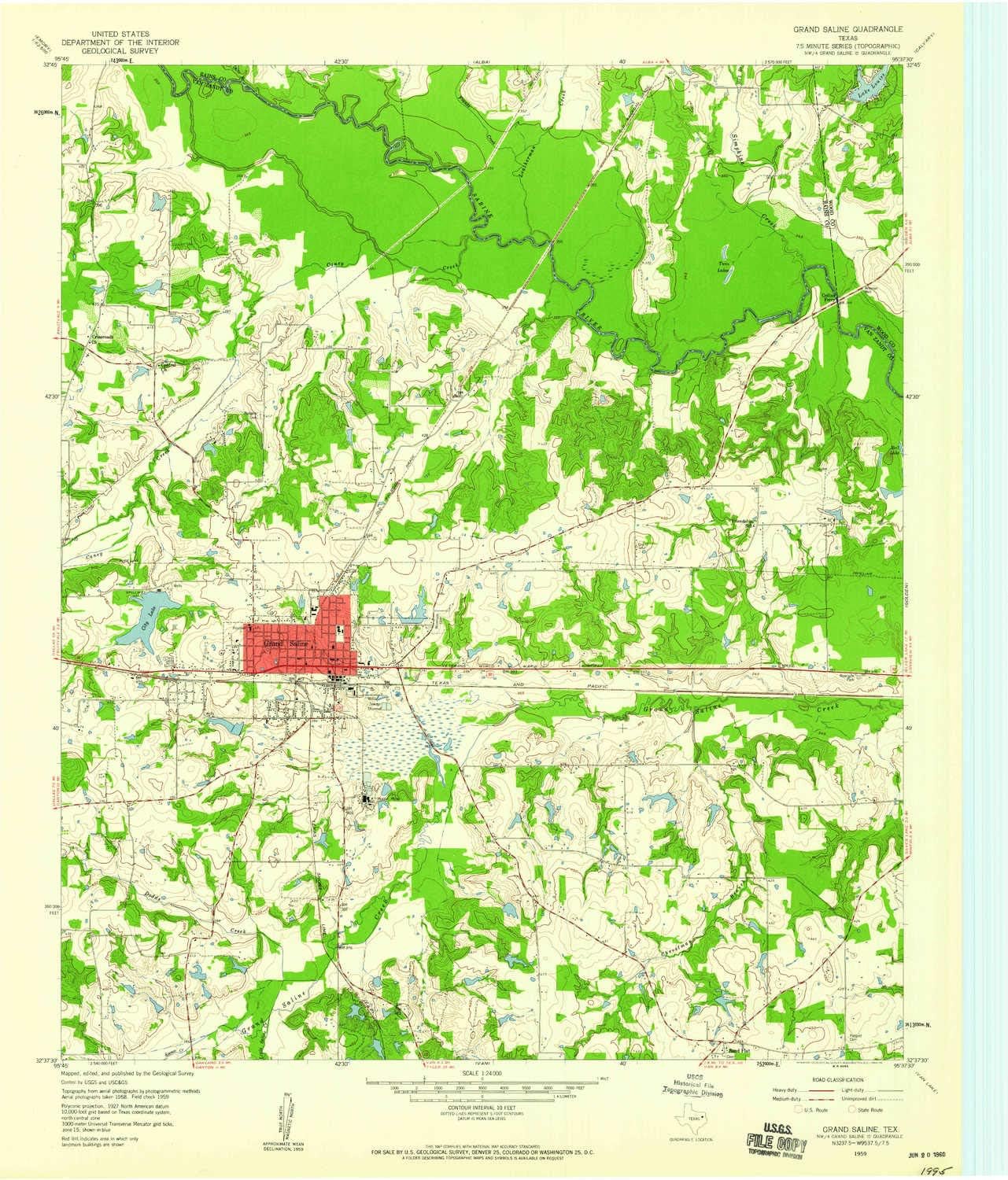 YellowMaps Grand Saline TX topo map, 124000 Scale, 7.5 X
