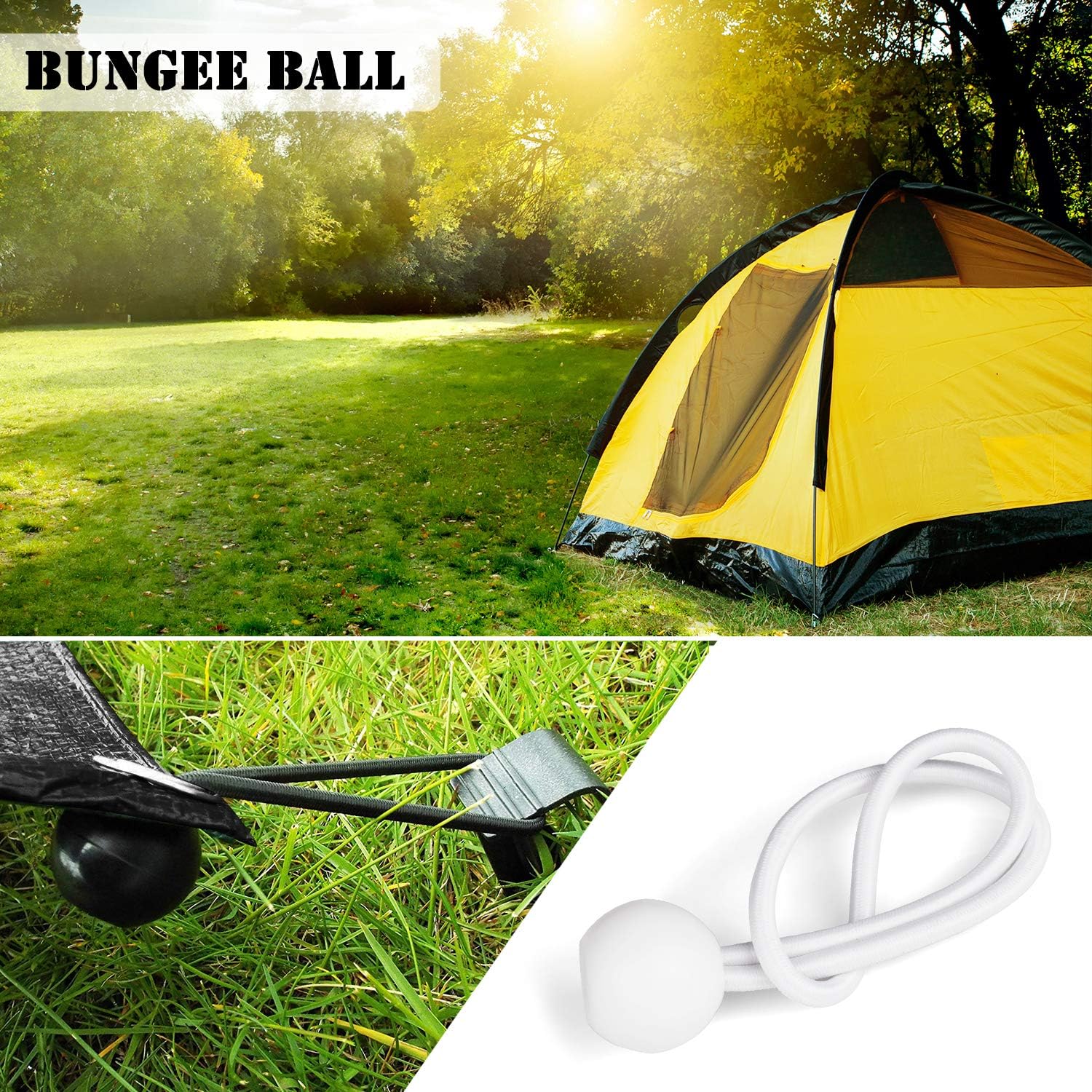 TOPOWN 40 Pcs Bungee Ball Bungees Ball Bungee Cords Trap Bungee Balls