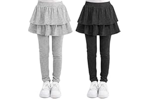 Cooraby 1/2/3 Pack Girls Leggings Toddler Girl Pants School Uniform Pants Warm Stretchy Skirt Leggings for Girls 2-14 Years