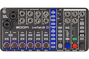 Zoom LiveTrak L6 Digital Mixer/Recorder, Battery Powered, 32-Bit Float, 10-Channels, 2 Combo + 4 Stereo Inputs, MIDI, Effects