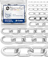 NietFullThings Stainless Steel Short Link Chain 6 mm 316 Marine Grade 0.25 m