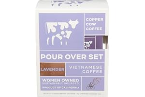 COPPER COW COFFEE Lavender Latte Pour Over Vietnamese Coffee Kit, 7.4 OZ