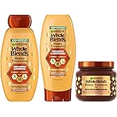 Garnier Whole Blends Honey Treasures Repairing Shampoo, Conditioner + Hair Mask Set for Dry, Damaged Hair (3 Items), 1 Kit (Packaging May Vary)