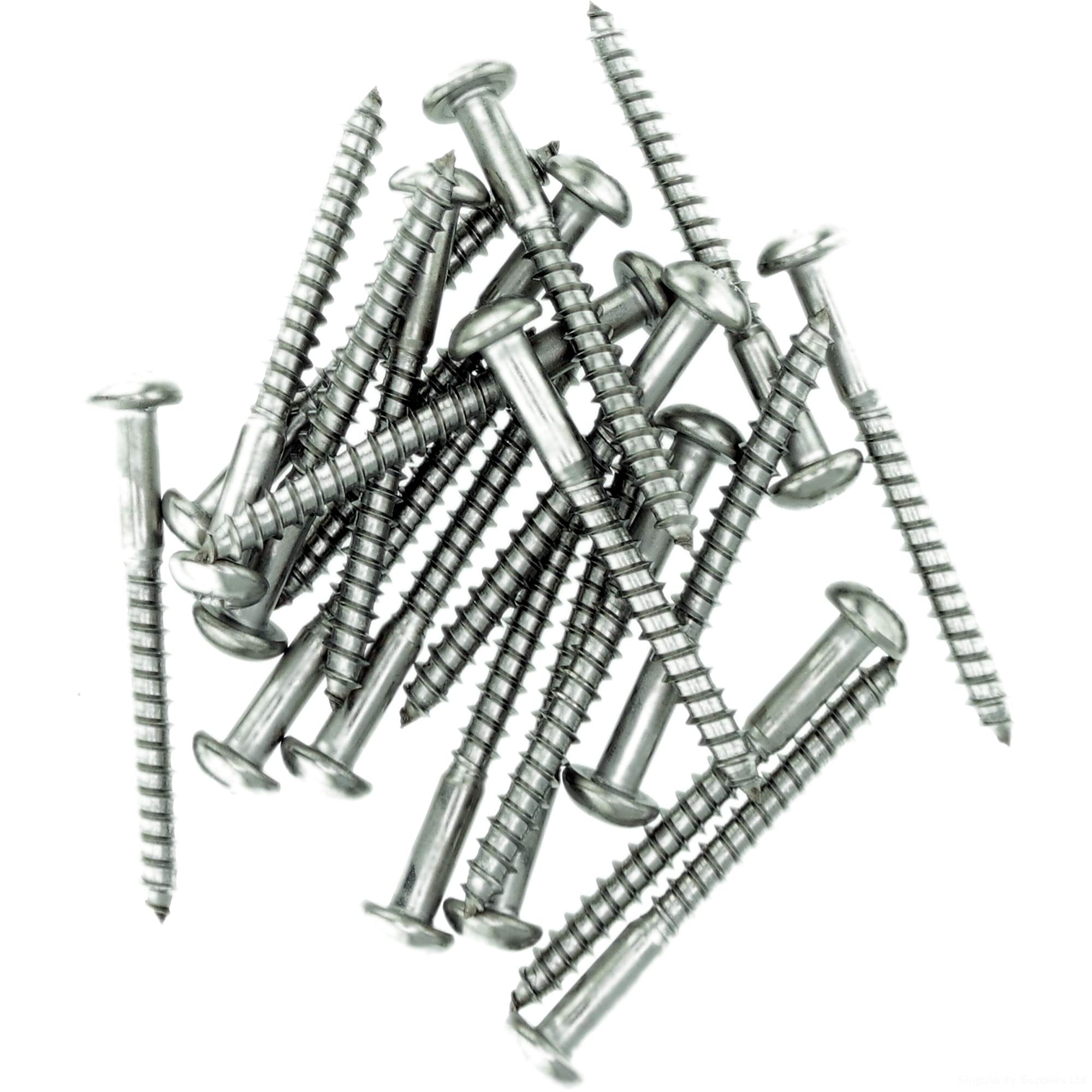 No.8 x 0.98 (4.0mm x 25mm) Pozi Pan Wood Screw - Stainless Steel (A2) (Pack of 20)