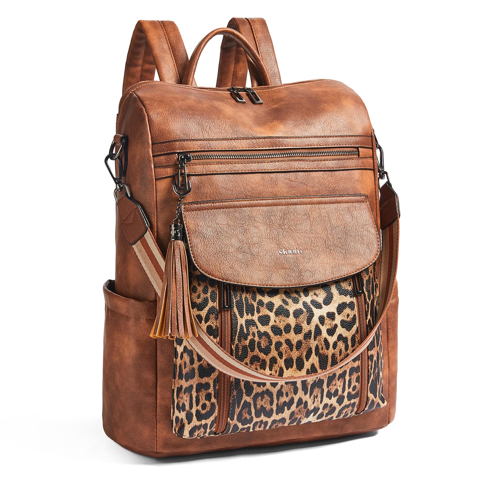 Photo 1 of Shrrie Laptop Backpack for Women 15.6 inch,Travel Leather Backpack Purse Nurse Teacher Carry on Backpack Computer Bag,Professional Water-Resistant College Business Work Casual Daypack,Two-tone Maroon