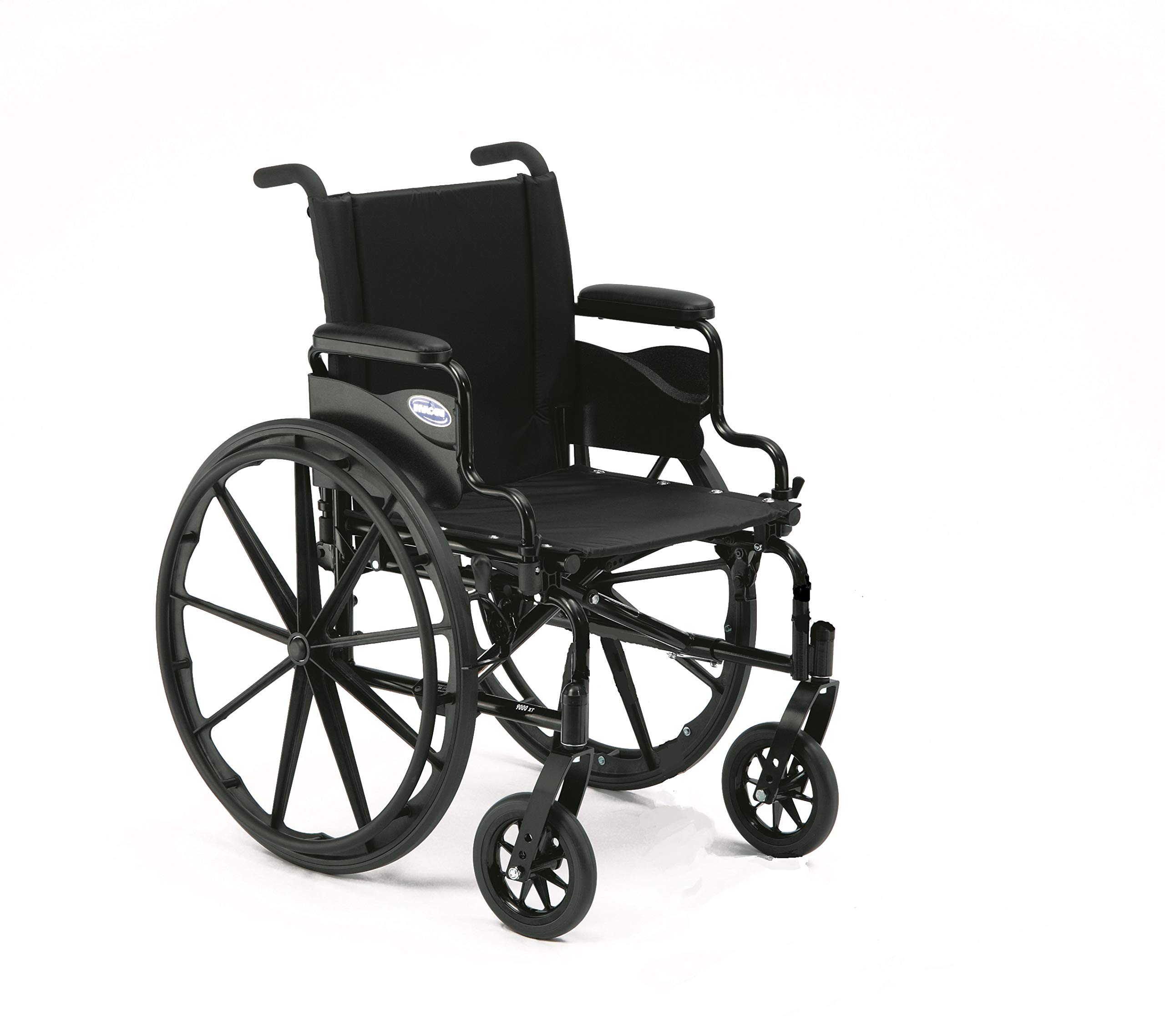 Invacare 9000 XT High Performance Lighter Weight Wheelchair, With Desk Length Arms, 20" Seat Width, 9XT_33131, Black Satin