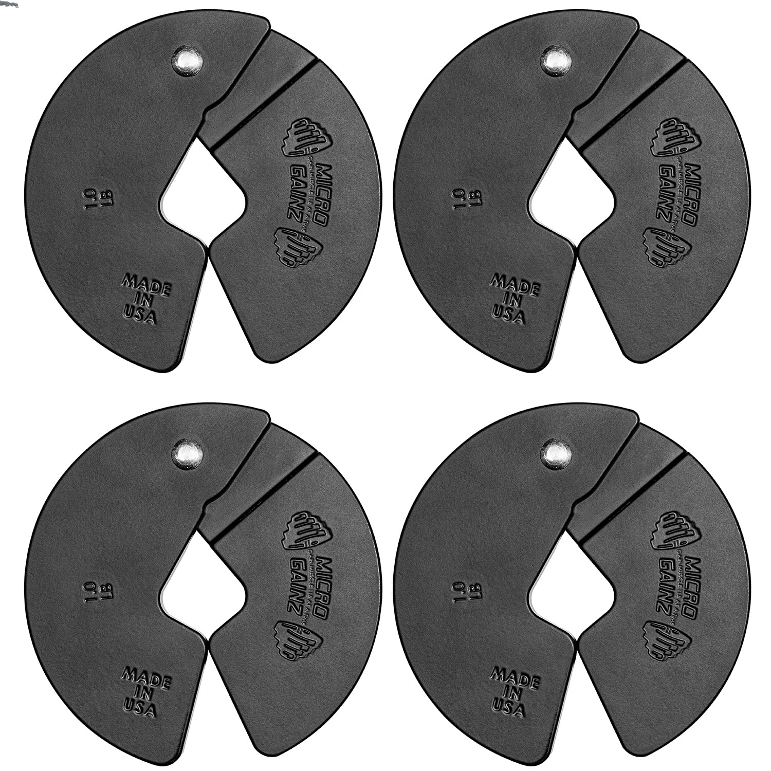 Micro Gainz NEW 1LB Dumbbell Fractional Weight Plates 2 or 4 Piece- Designed for Dumbbell Training and Micro Loading, Made in USA (4 Piece)