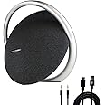 Harman Kardon Onyx Studio 8 Bluetooth Wireless Portable Speaker (Black) (HKOS8BLKAM) + USB-C Cable + AUX Cable