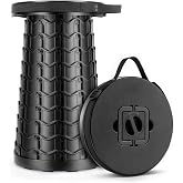 Portable Heavy Duty Collapsible Stool - Adjustable Stool for Camping | Wide Seat, 20.3'' Extra Tall, 1000 LBs Load Capacity, Retractable, Folding Chair for Fishing, Hunting &amp; Outdoor