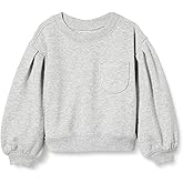 Amazon Essentials Girls and Toddlers' Gathered Sleeve Sweatshirt with Pocket