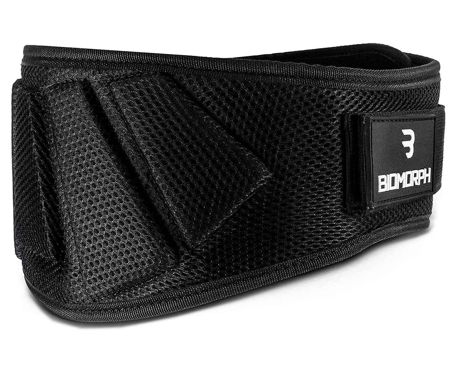 Biomorph Neoprene Weight Lifting Belt Men and Women (Various Sizes & Colours) Bodybuilding Belt Very Light and with High Back Support Belt for Strength Enhancement, Breathtaking Black, M - 90cm