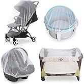 Baby Mosquito Net for Stroller, Reusable Bug Net for Stroller, Playards, Pack N Plays and Portable Mini Crib, Portable & Dura