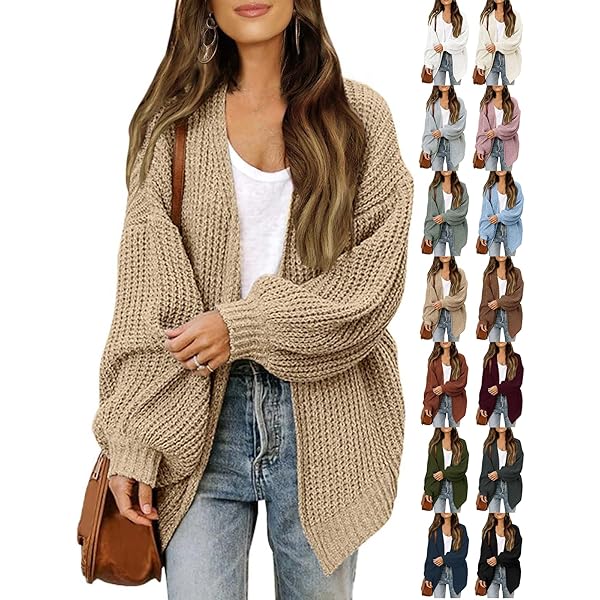 Amazon.com: Chunky Cardigan Sweaters for Women Long Sleeve Open