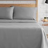 Lucky Brand Serene Slumber Queen Size 4-Piece Sateen Sheet Set - Dark Grey 100% Cotton Luxury Bedding Set
