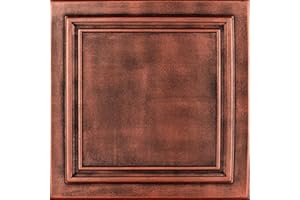 À LA MAISON CEILINGS A La Maison Ceilings R24 Line Art Foam Glue-up Ceiling Tile (21.6 sq. ft./Case), Pack of 8, Antique Copper