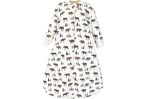 Hudson Baby Unisex Baby Premium Quilted Long Sleeve Sleeping Bag and Wearable Blanket, Moose Bear, 18-24 Months