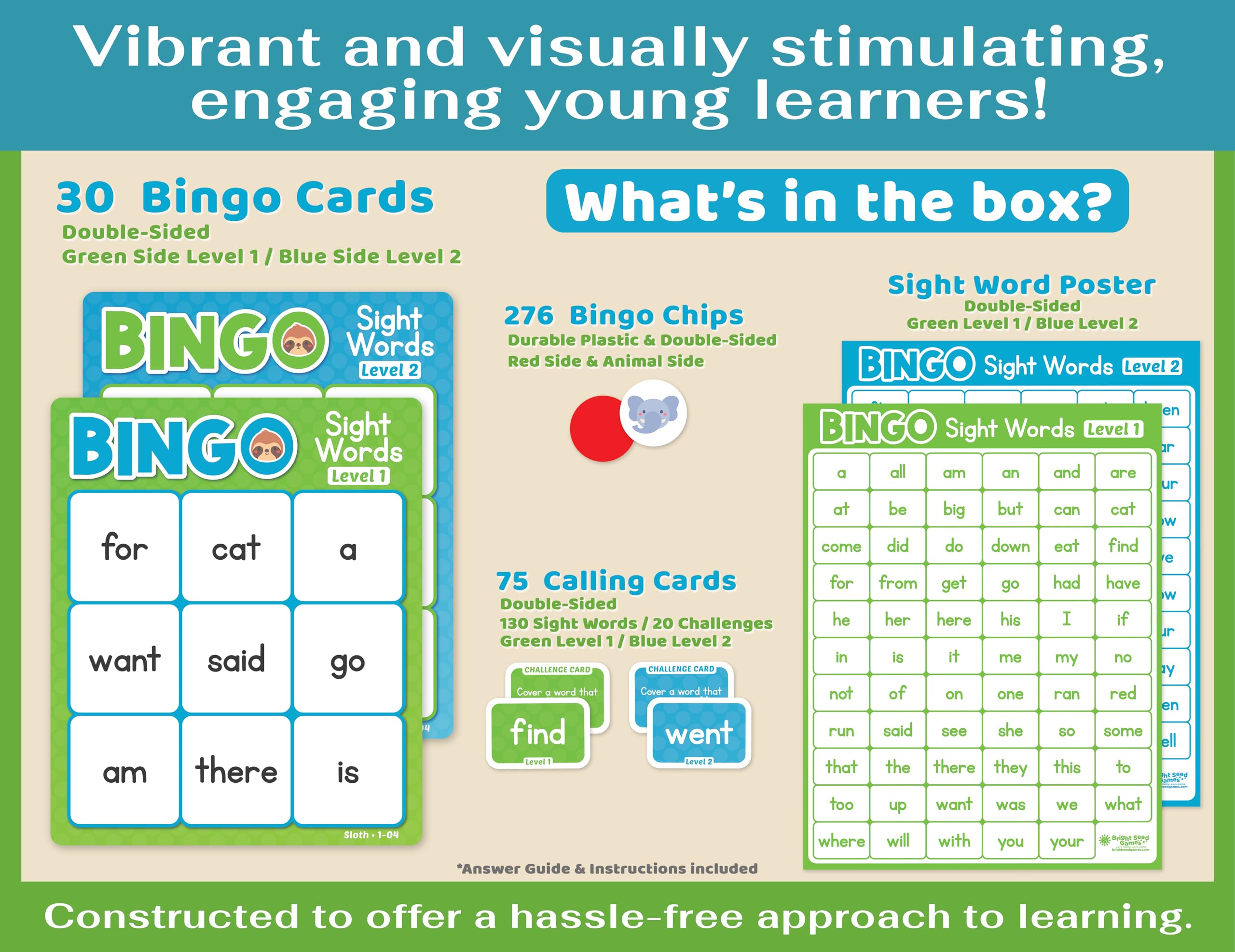 Mua Sight Words Bingo Game for Kindergarten, Learn to Read Sight Word ...