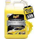 Meguiar's Ultimate Wash and Wax, 128 oz | Car Wash Soap &amp; Wax Cleans, Shines &amp; Protects Car Paint in One Step with Enhanced pH-Balanced Cleaning Power &amp;Wax Protection